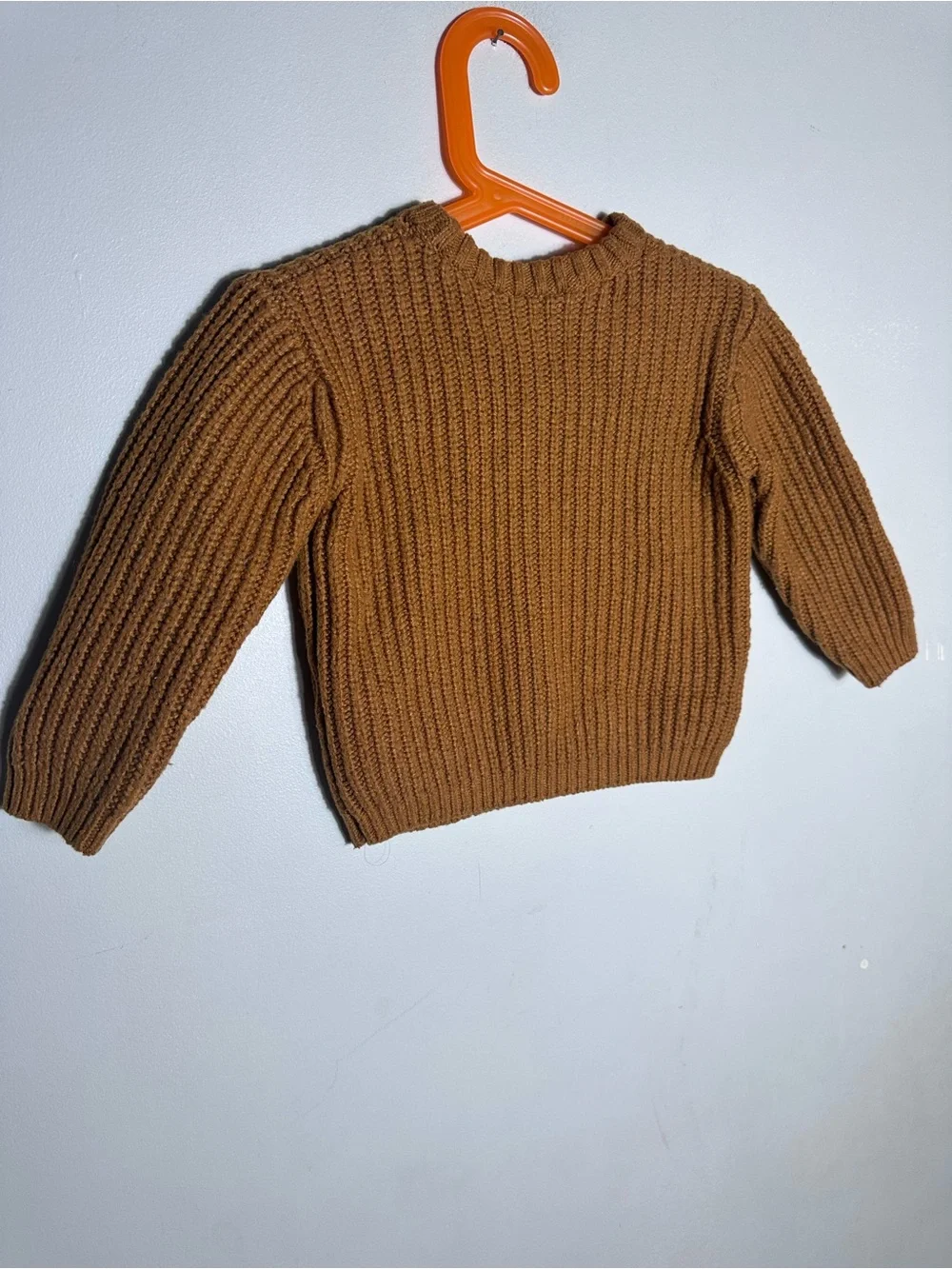 Zara Ribbed Crewneck Sweater - Camel Brown